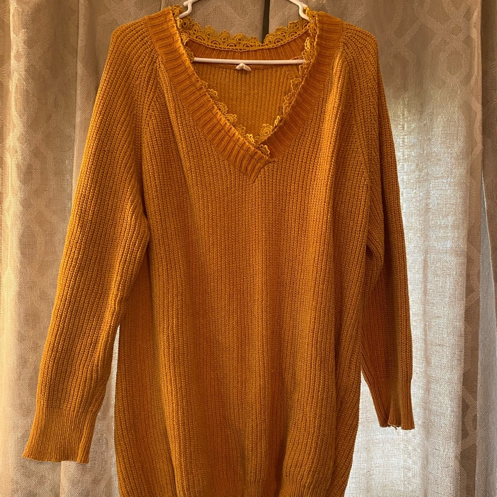 Pink Blush Mustard Chenille Sweater